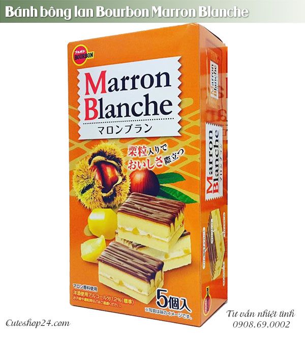 Bánh bông lan Bourbon Marron Blanche